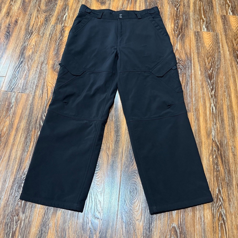CB Sports Mens XL Black Softshell Fleece Cargo Pants Hiking Winter Ski 38X31